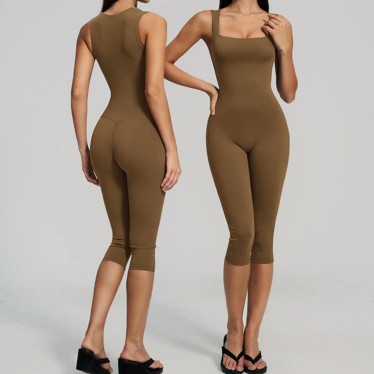 Summer One Pieces Outfit Sexy Hollow Cross Backless Sporty Tight Jumpsuit Woman Sportswear Gym Fitness Overalls Yoga Jump Suit