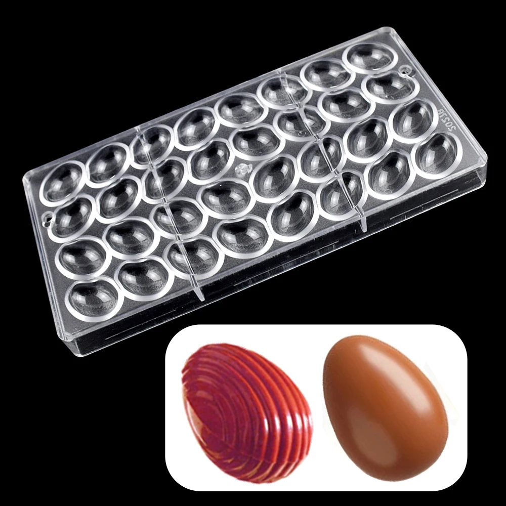 1 Uds molde de Chocolate pequeño huevo de Pascua policarbonato bombones de Chocolate barra de dulces confitería herramientas de pastelería para hornear