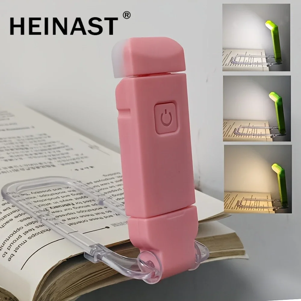 Luz de lectura, luz de libro recargable por USB para leer por la noche en la cama, luz de marcapáginas portátil con clip LED para leer en la cama