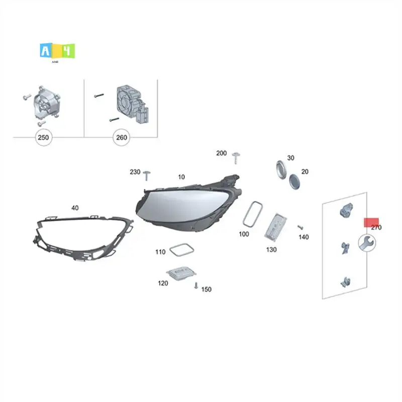 

A04E-1 пара ремонтных комплектов кронштейнов фар A2138203904 A2138204004 для Mercedes Benz E Class W213 21-24 головный светильник с фиксированным когтем