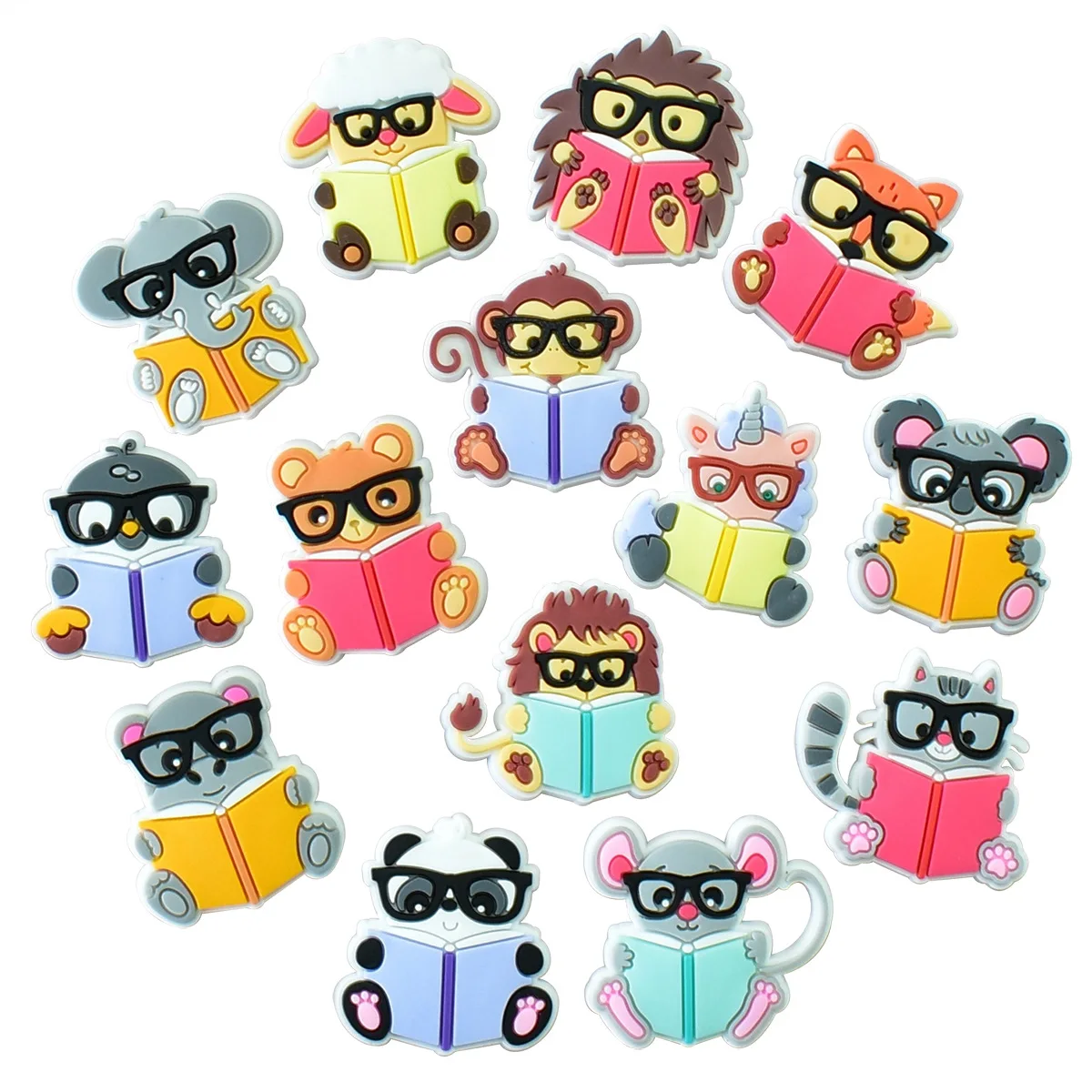 New Style Unique Creative Study Theme DIY Accessories Lightweight PVC Clogs Slides Colorful Stationery Holiday Surprise Present
