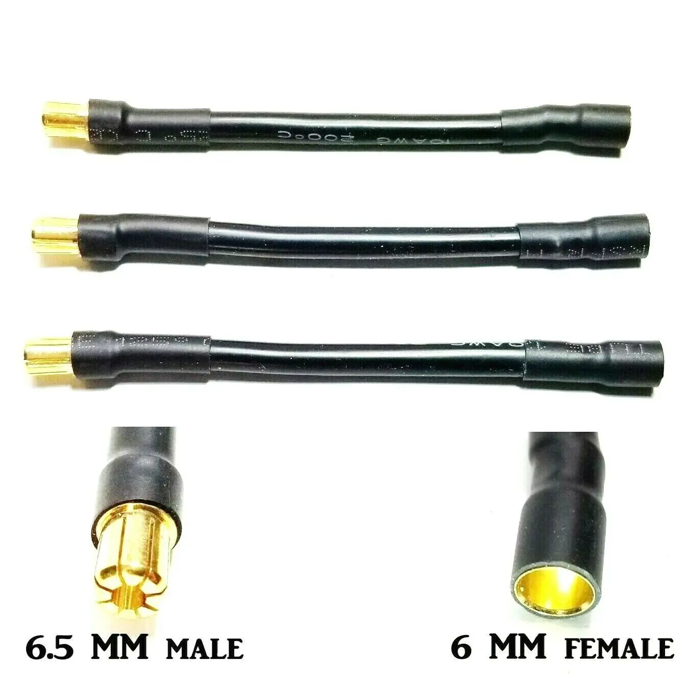 3 قطعة 6.5 مللي متر إلى 4 مللي متر 5.5 مللي متر 6 مللي متر 8 مللي متر رصاصة محول ذكر إلى أنثى 10AWG 10 سنتيمتر القلعة ESC موتور تمديد الرصاص سلك السيليكون كابل