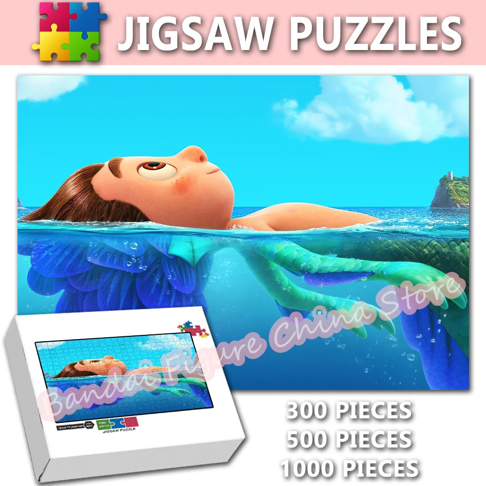 Disney Jigsaw Puzzle Alberto Sea Monster Boys Luca 300/500/1000 Pieces Cartoon Print Puzzle Family Game for Kids Toys Gifts