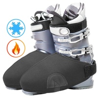 1pair Ski Boot Cover Ouble Ski Shoe Cover Waterproof Warm Shoe Cover Black Snow Boot Cover  Foot Guards for Outdoor Protection