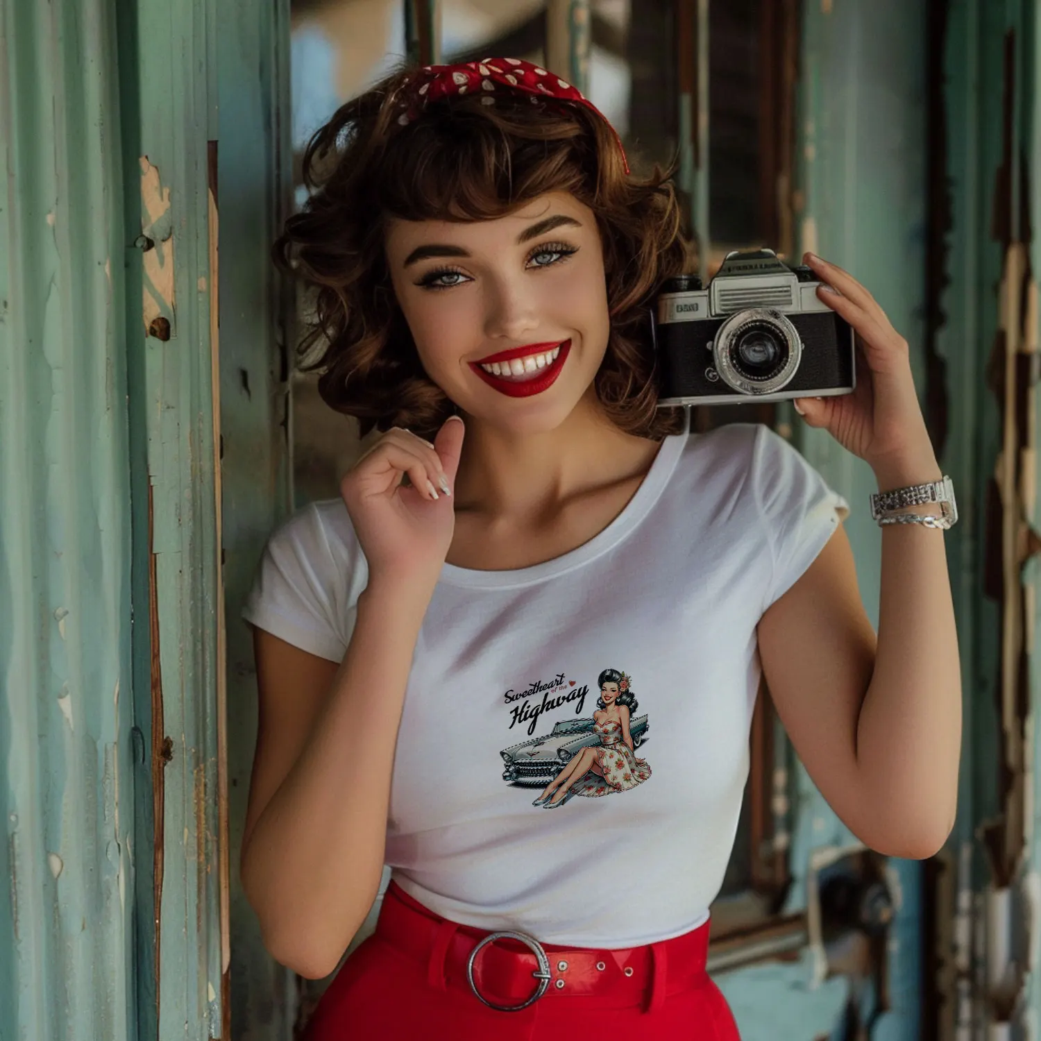 Vintage Iron-on Decal Road Queen Sweetheart of the Highway Beauty Patch for Cloth Classic Sticker Fashionable DIY Decoration