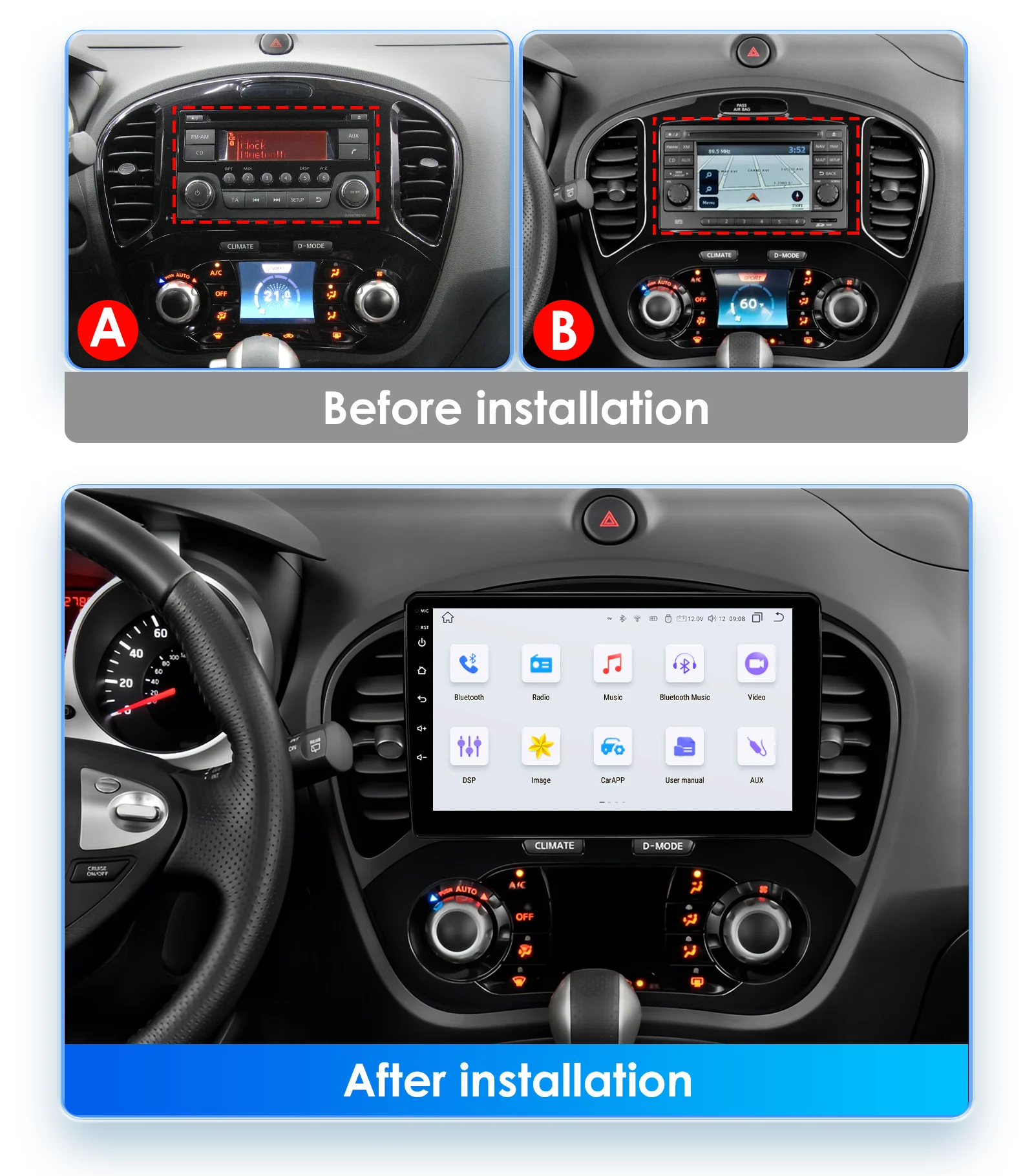 Hizpo Car Radio For Nissan Juke YF15 2010 - 2014 Carplay 4G Multimedia Video Player GPS Autoradio AI Voice 2 Din Android Auto BT