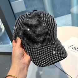 Fashion Designer Net Red Ins Summer Women's Super Flash Rhinestone Hip-hop Hat Street Kpop Outdoor Sun Hat Baseball Cap