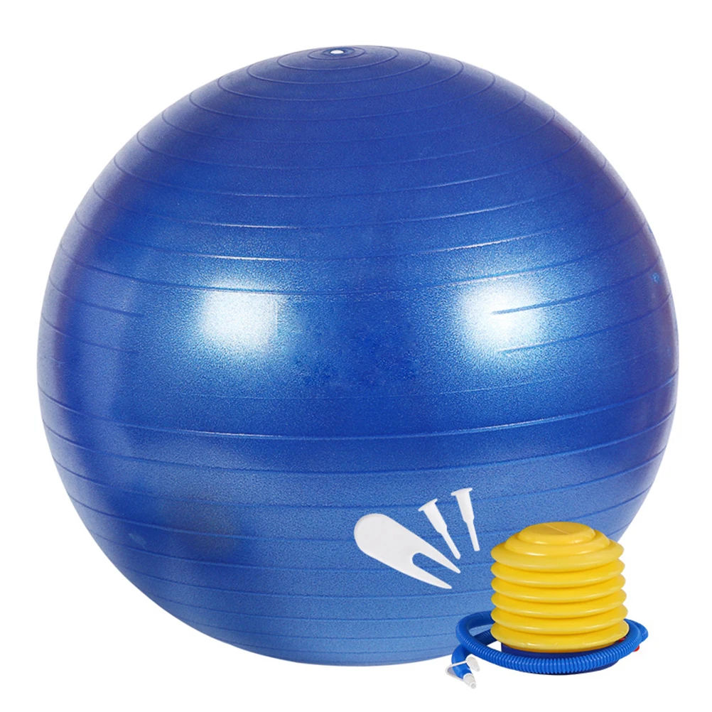 

55Cm Anti-Burst Thicken Yoga Ball For Fitness Gym Home Exercise Strengthen Muscles Stability Training Tool Blue Pvc