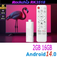 RK3518 TV Stick Android14.0 Rockchip Quad Core 4K HDR Wifi6 BT5.4 Voice Assistant Remote Game Media Player Smart TV Box H96 Max