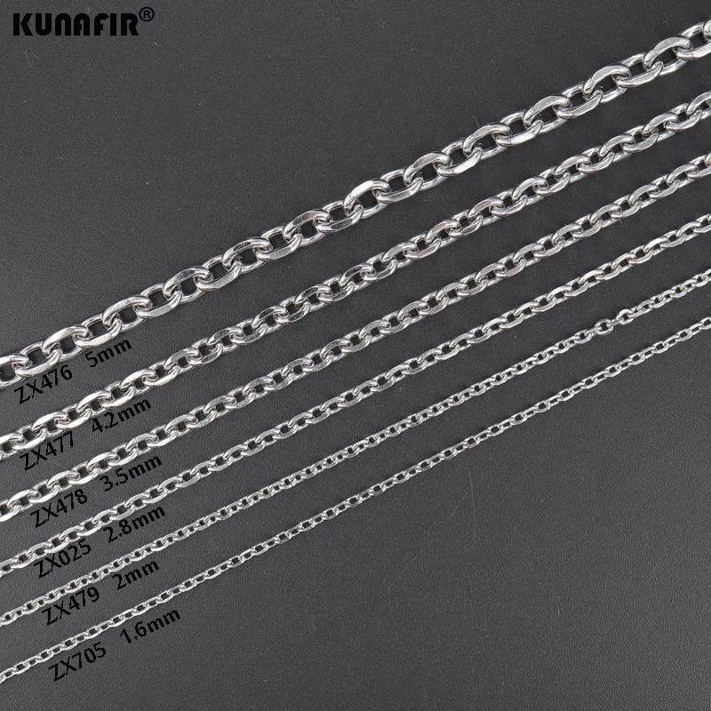 1.6mm-5mm Elliptic PiJiao chains stainless steel four surface grinding chain fashion jewelry parts ZX025 Sale for Meter