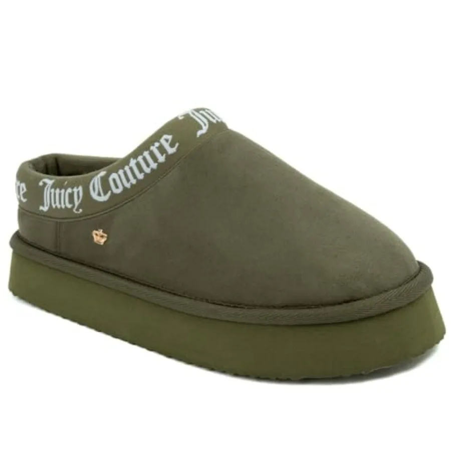 

Juicy Couture Women's Cozy Slipper Mule Plush Indoor Outdoor House Shoe with Memory Foam and Faux Fur Lining