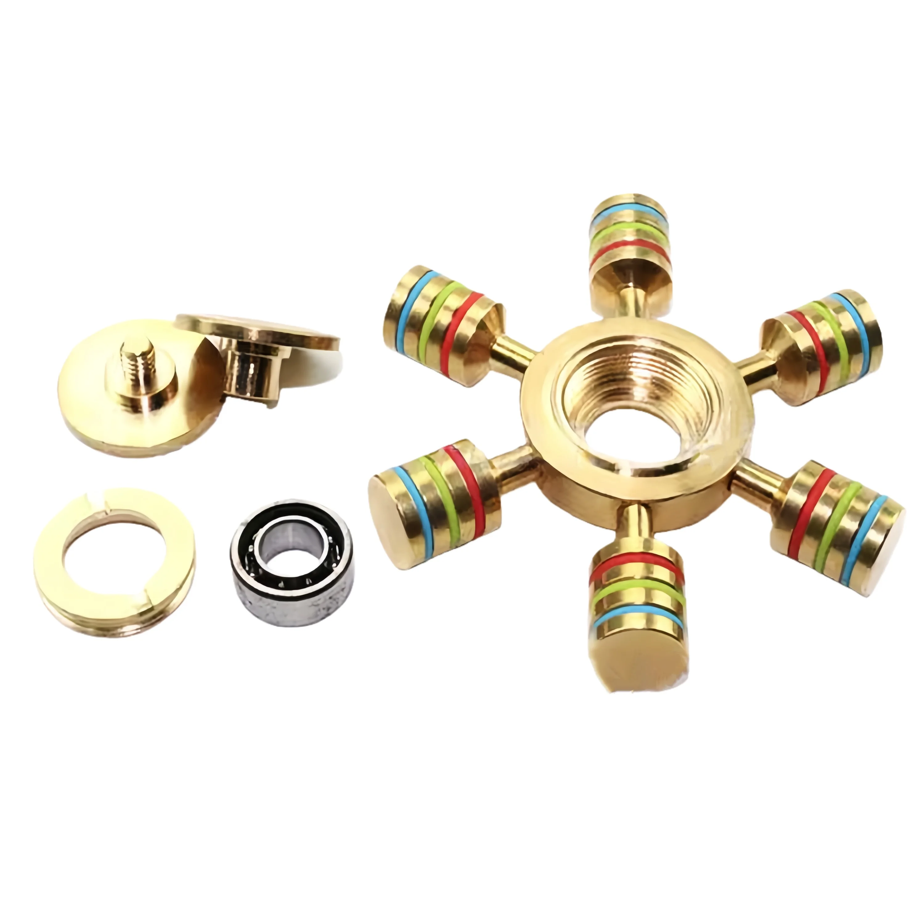 Metal Hand Spinner 6 Arm - Decompression Fidget Toy EDC Gadgets Anxiety Stress Relief for Adults Kids Antiestres Juguete