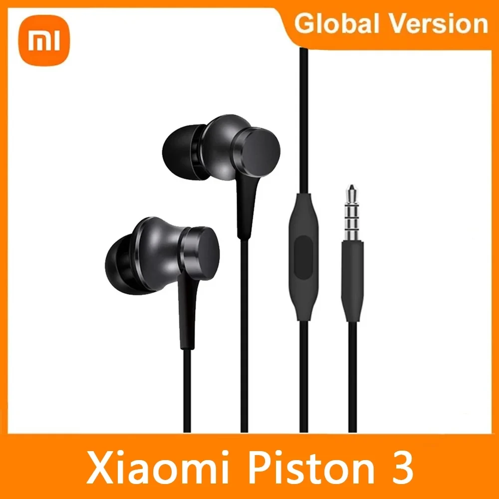 Original Xiaomi Piston 3 Earphone Bass Wired 3.5MM In-ear Sport Headphone with Mic Headset for Phone Xiaomi Samsung Huawei