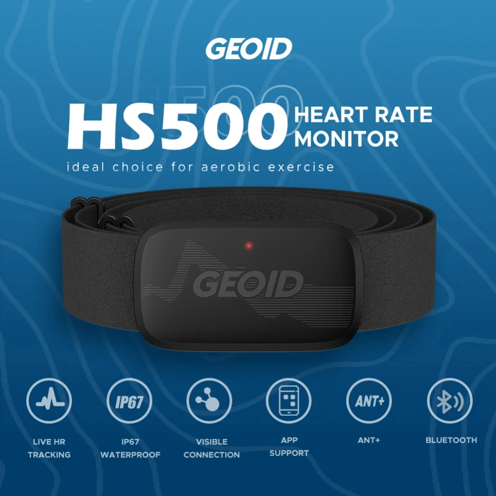 GEOID Heart Rate Sensor Chest Strap Monitor ANT Bluetooth Belt Sports Fitness Monitor  Compatible Belt Wahoo Polar Garmin Cycpl