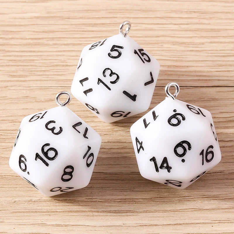 Tusember 5 Stück bunte Acryl-Würfel-Anhänger für DIY-Ohrringe, Halsketten, Schlüsselanhänger, Harz, DND RPG, Spiele, Würfel-Charms, Zubehör – Detail 11