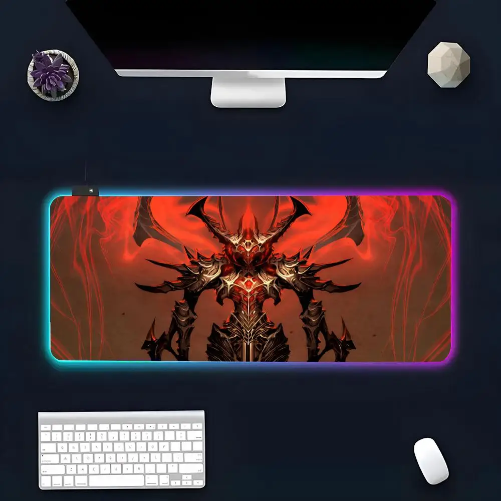 V-Vintage D-Diablos RGB Brilho Mouse Pad, Custom PC Mat Tabela, Game Player Carpet, LED dedicado, Personalidade Imagem