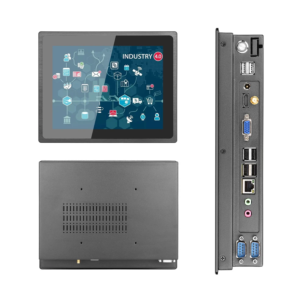 OEM All In One Ip65 Waterproof Industrial Computer 10.4/12.1Inch Industrial Fanless Touch Screen Panel PC