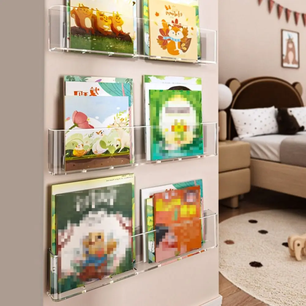 

Plastic Record Display Rack Transparent Wall Hanging Albums Record Holder Space Saving Large Capacity Bookshelf Home