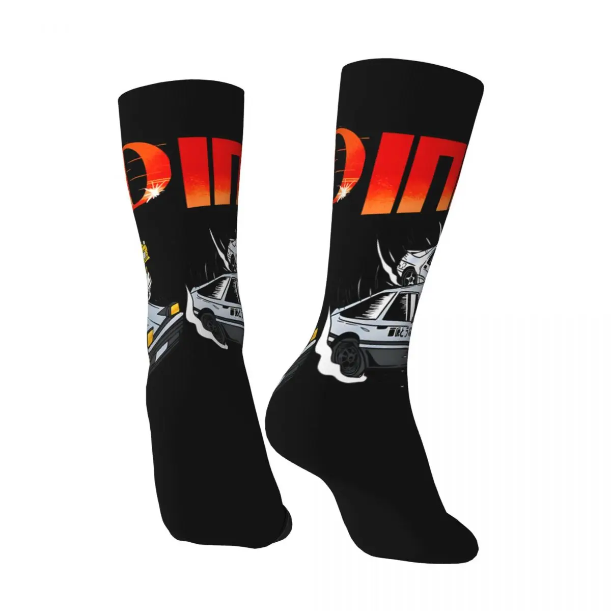 Hip Hop Vintage Initial D Vintage Aufkleber verrückte Herren Kompression socken Unisex Initiale D Harajuku nahtlos gedruckt lustige Neuheit