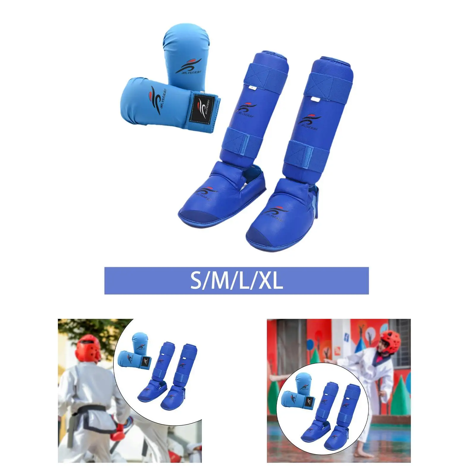 Karate Sparring Gear Karate Gloves Shin Guards Mitts Training Equipment for