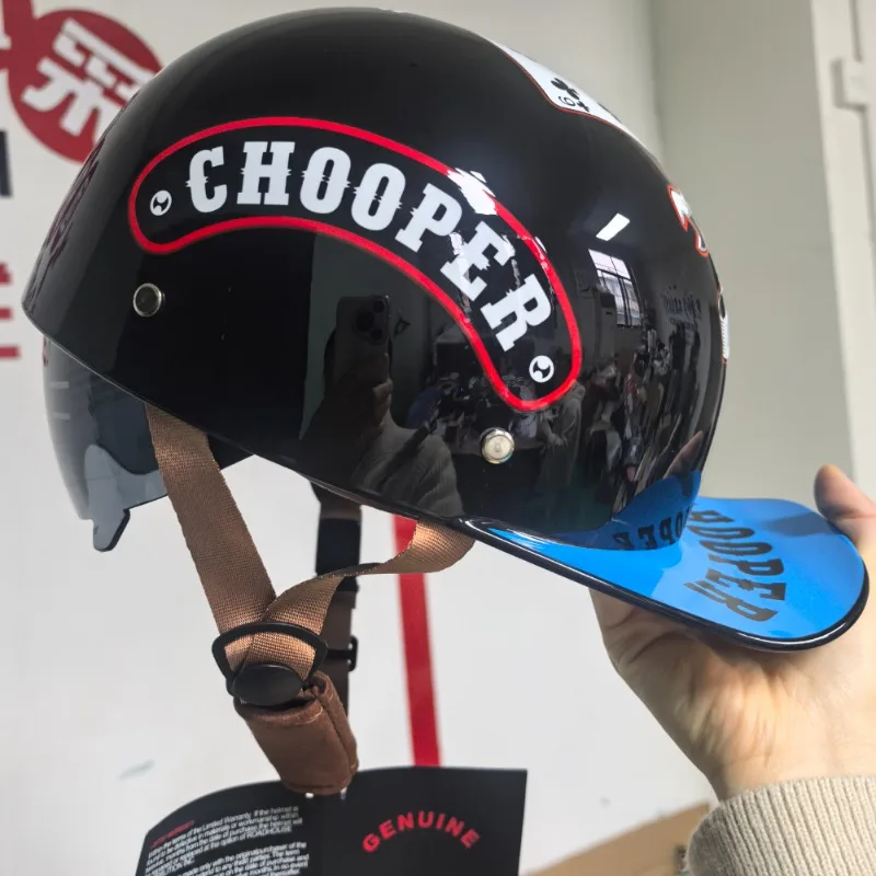 

Ретро мотоциклетный шлем унисекс небольшого размера, легкий велосипедный шлем с половиной ракушки для мужчин и женщин