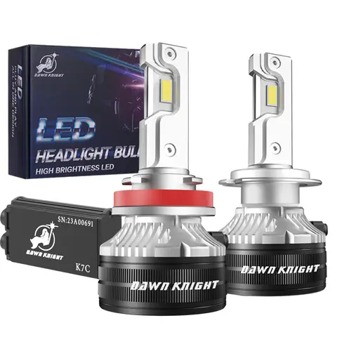 DAWNKNIGHT K7C 4300K H7 H4 H11 Led 램프 3 구리 튜브 Led 조명 자동차 H1 HB3 9005 HB4 9006 12V Led 헤드 라이트 전구