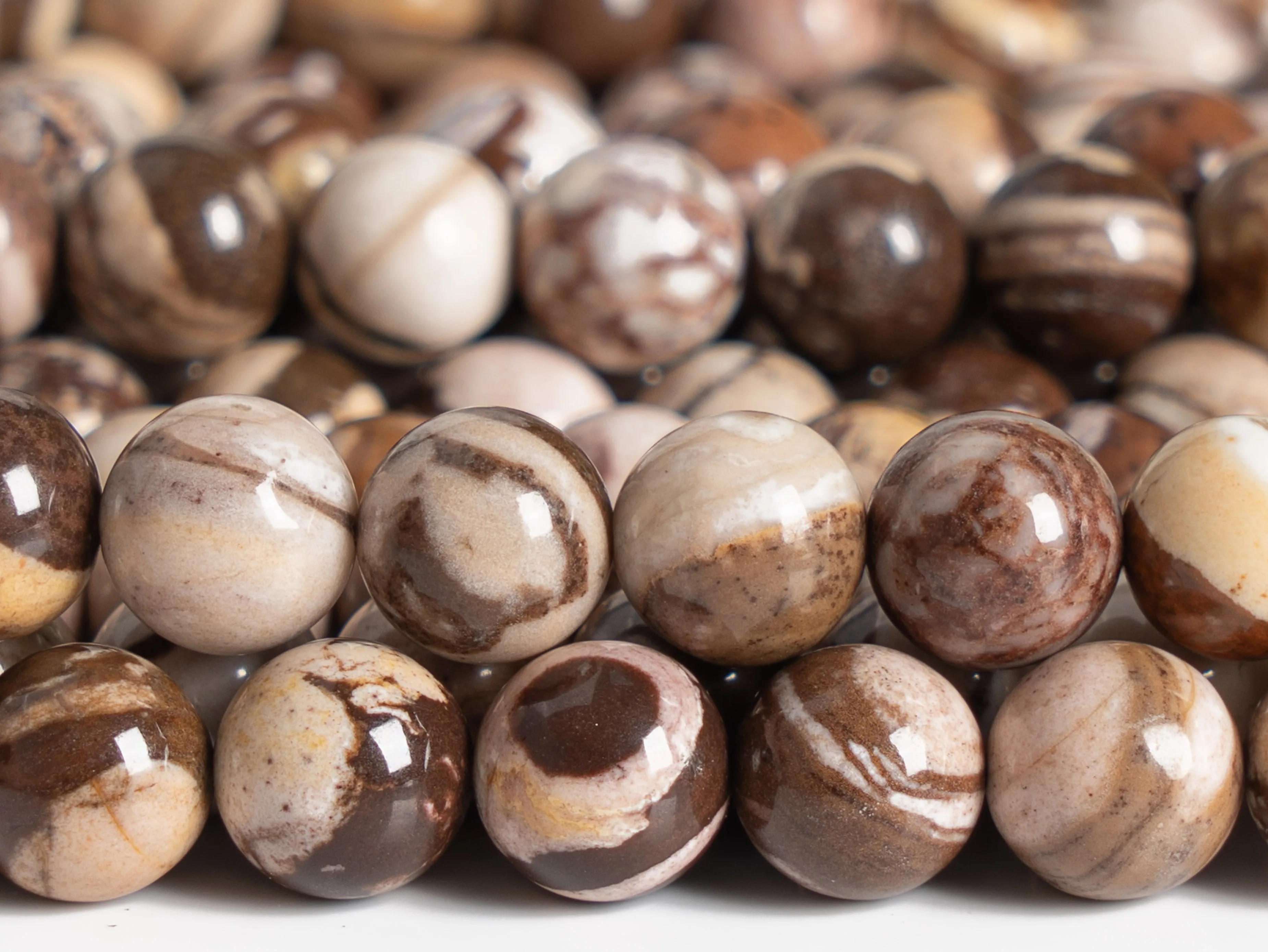 Natural stone Brown Australia Zebra Jasper Beads Grade AAA Loose Beads Round shape Size Options 4/6/8/10/12mm for Jewelry Making