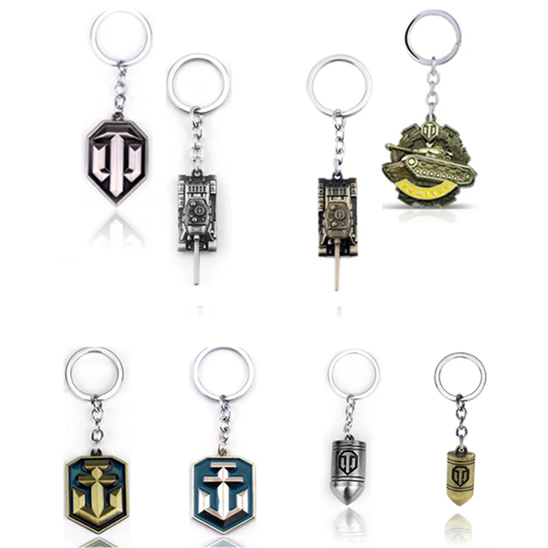 Game Jewelry World of Tanks Keychain WOT Metal Pendant Bullet Keyring Car Key Chains Chaveiro For Men Women Gifts