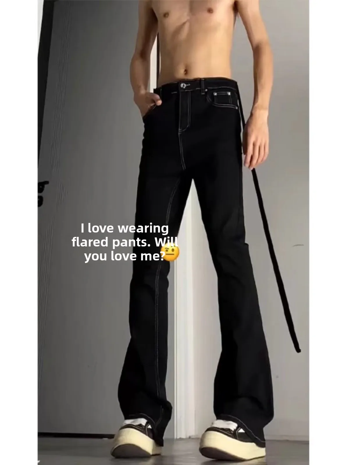 

American High Street Bla Sa Men's Jeans Spring Autumn Cleanfit Vibe Straight Leg Micro Flare Pants Casual Loose Fit