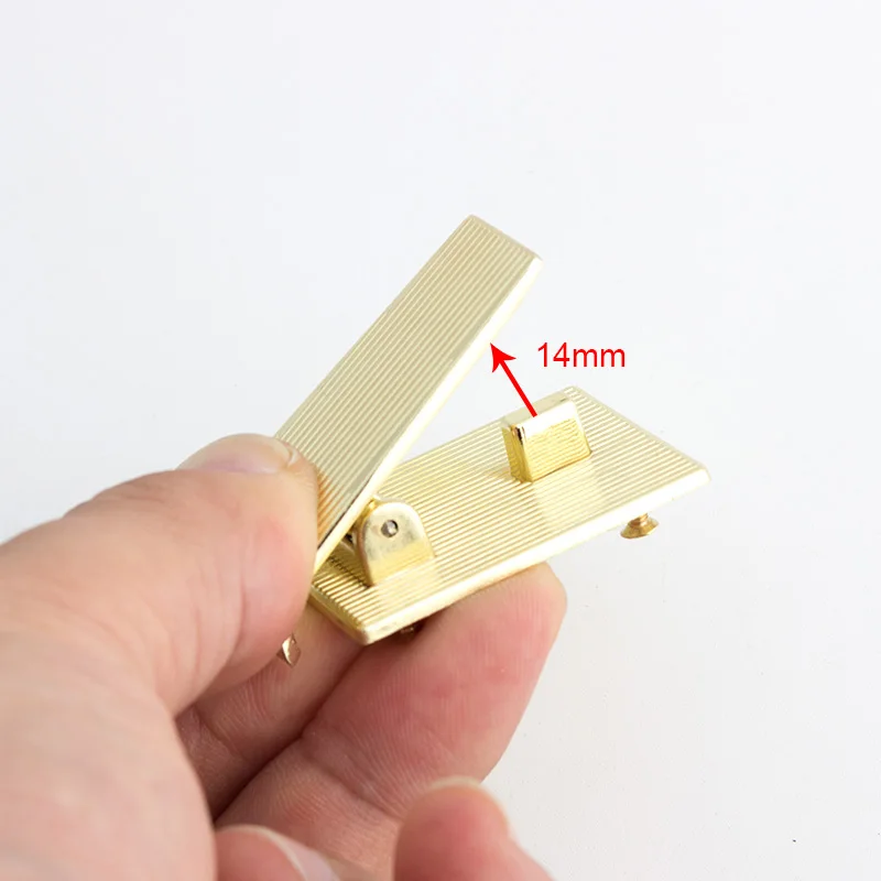 가벼운 골드 금속 잠금 가방 케이스 버클 걸쇠, 핸드백 플랩 클로저 가방, 프레스 잠금, 5-10-30 개, 46x30mm