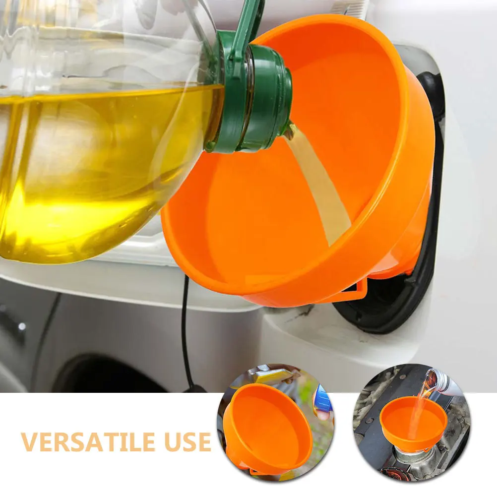 Embudo de aceite grueso de gran capacidad para motocicleta, coche, plástico automotriz, Material estable antifugas, ancho, 1 Uds.