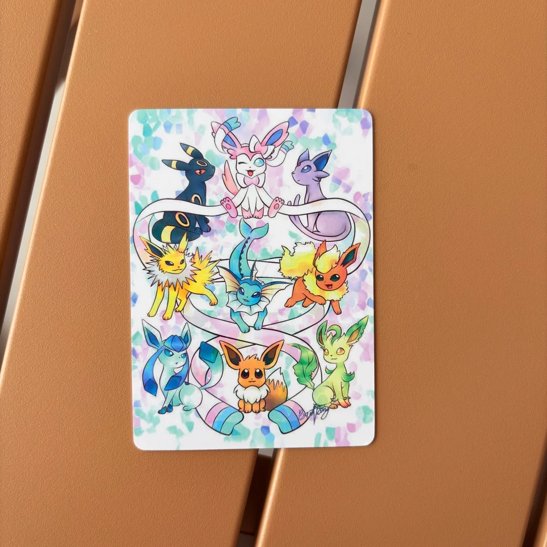 ACG Goddess Story Love Sonia Cynthia Rosa DIY Folding Flash Card Eeveelution Single Animation Game Collection Card Toy Gift view 5