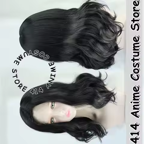 Game &amp; Anime Baji Keisuke Cosplay Wig Tokyo Revengers Black Layered Curly Heat-Resistant Fiber Synthetic Hair