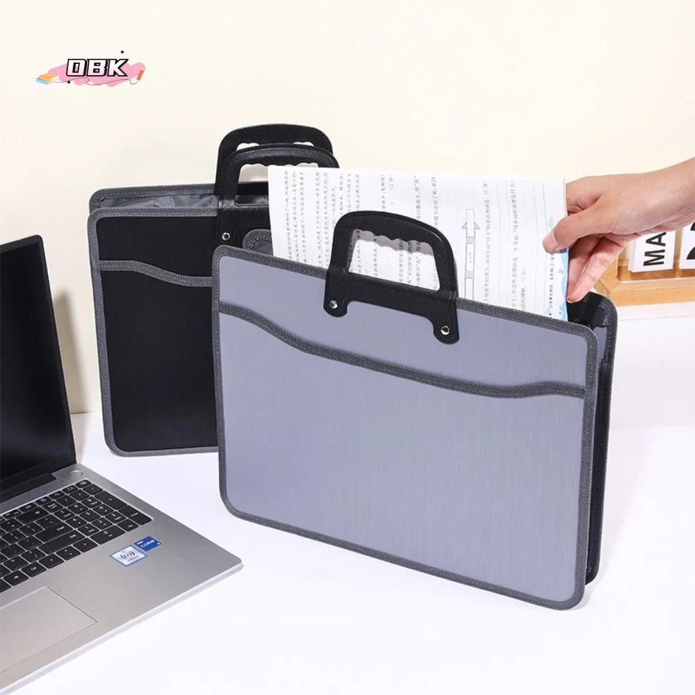 

Oxford Cloth Portable File Bag Large Capacity Multi-Layer Document Handbag Waterproof Handheld Office Briefcase Office Use