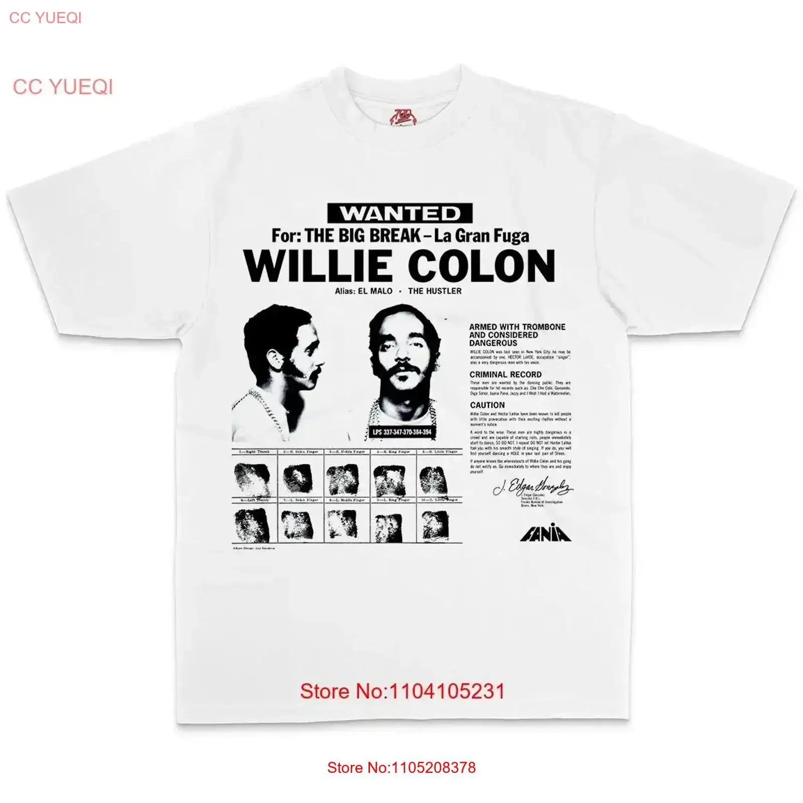 WILLIE COLON shirt SALSA LEGENDS vintage Washed Soft Stylish graphic Comfortable fashion designer clothes homme streetwear