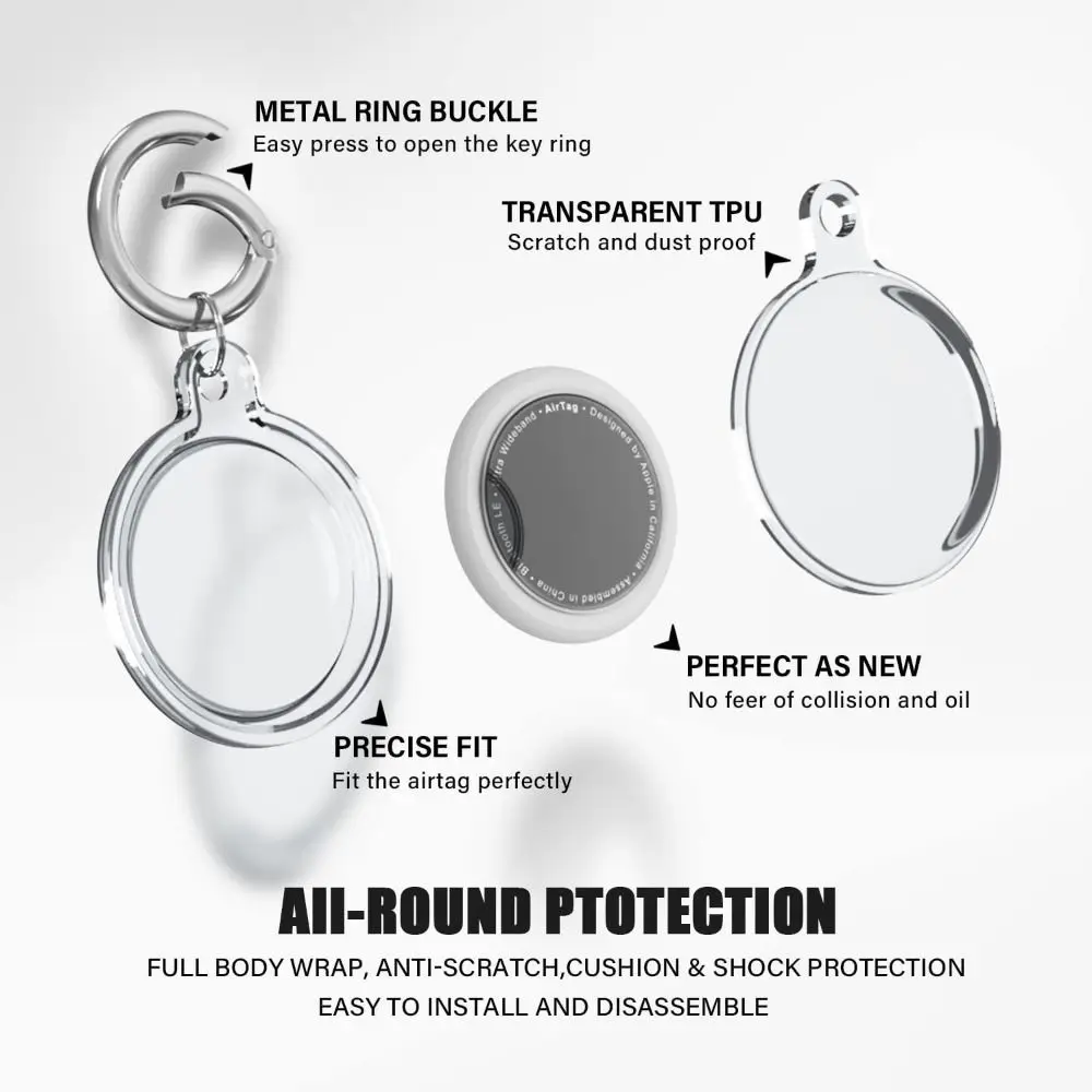 Premium Keychain Protective Case Full Protection Anti-lost Tracker Device Shock-proof TPU Smart Accessories for Apple AirTag