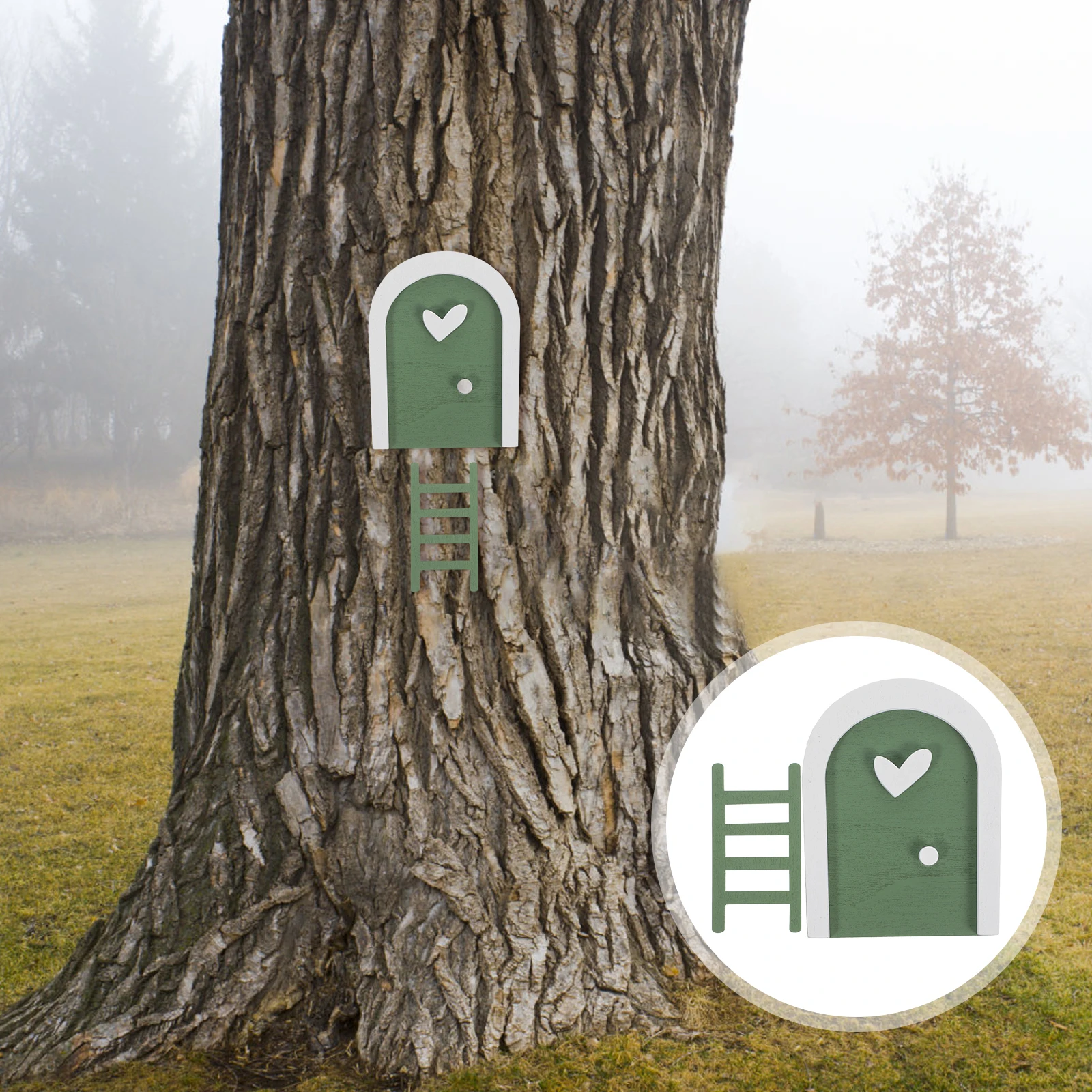 

Wooden Ornaments Miniature Door Fairy Decor for Garden Halloween Decoration Tale