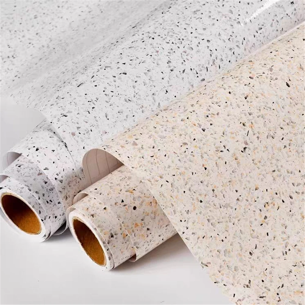 Terrazzo Countertops Waterproof Kitchen Countertop Marble Wallpaper Vinyl Self Adhesive White Granite Countertop Contact Paper