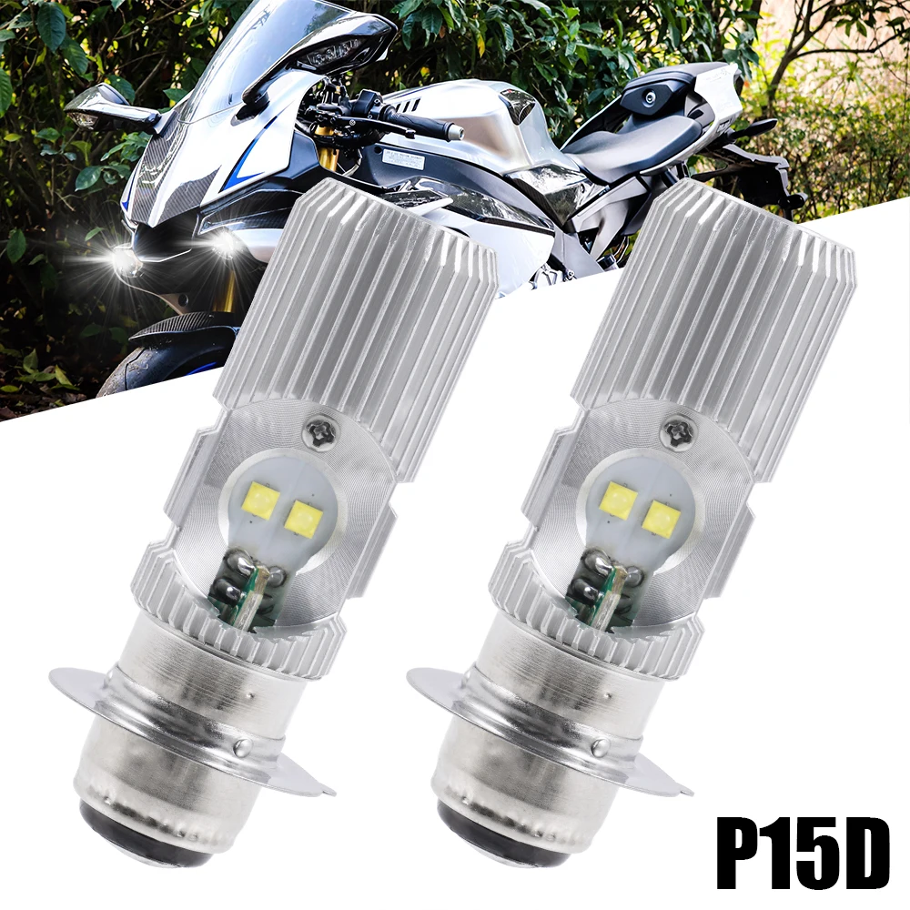 2x P15D-25-1 LED Motorcycle Headlight Bulbs P15D H6M LED Moto Headlamp For Yamaha Raptor 700 700R For Honda TRX450R UTV ATV