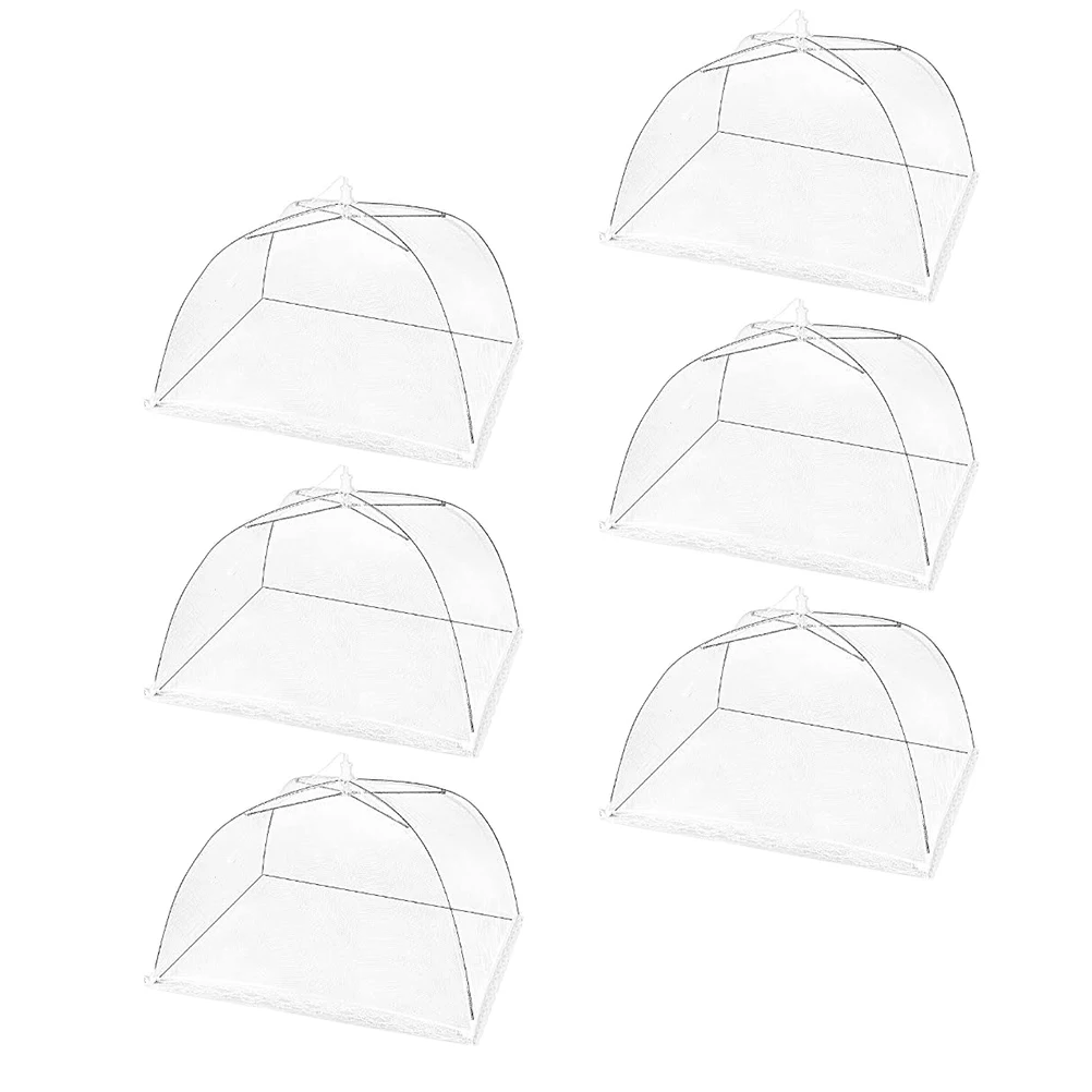 

6pcs Food Cover Mesh Net Outdoor Picnic Camping Garden Party Household Insect Proof Protector Foldable Kitchen