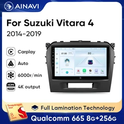 Ainavi Car Radio For Suzuki Vitara 4 2014-2019 Wireless Carplay Android Auto Multimedia Video Player Navigation GPS DSP 2Din