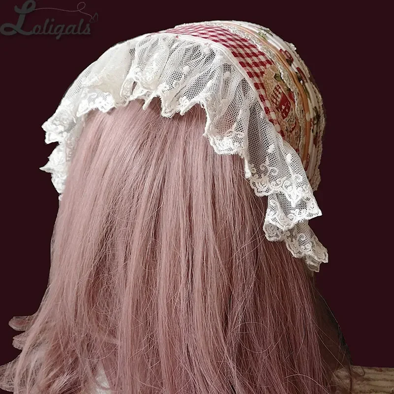 Strawberry & Plaid ~ Sweet Lolita Hairband by Infanta