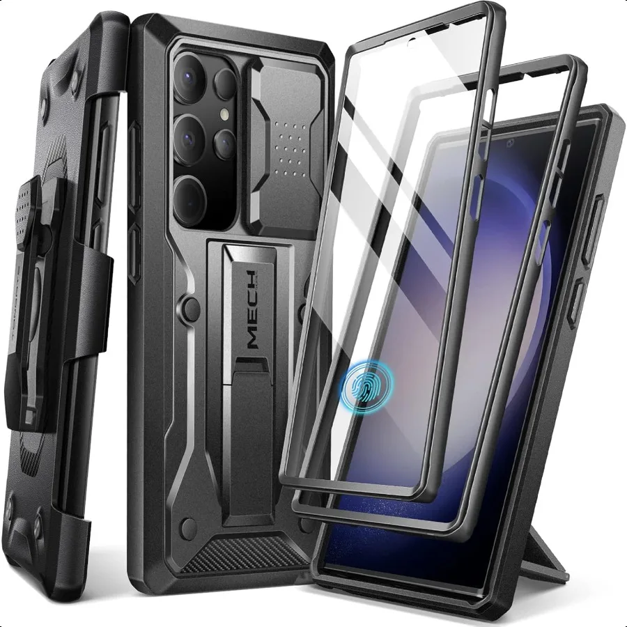 

TONGATE for Samsung Galaxy S23 Ultra Case [Builtin Slide Camera Cover Screen Protector] [2 Front Frame] Military Grade Shockpro