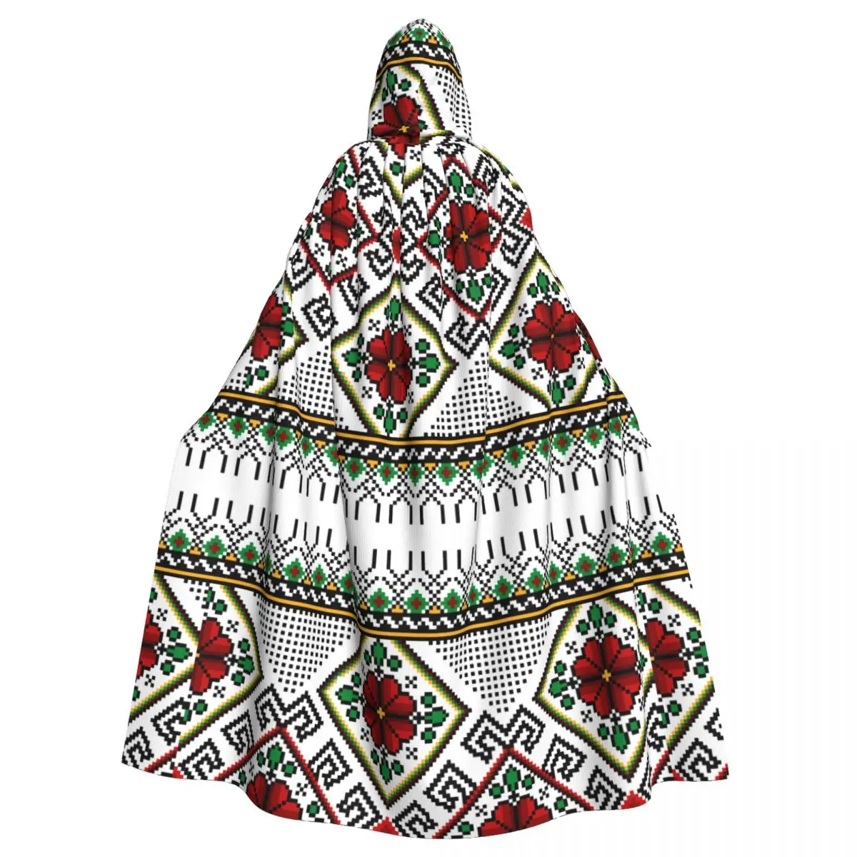 

Long Cape Cloak Ukrainian Folk Ornament Hooded Cloak Coat Hoodies Elf Purim