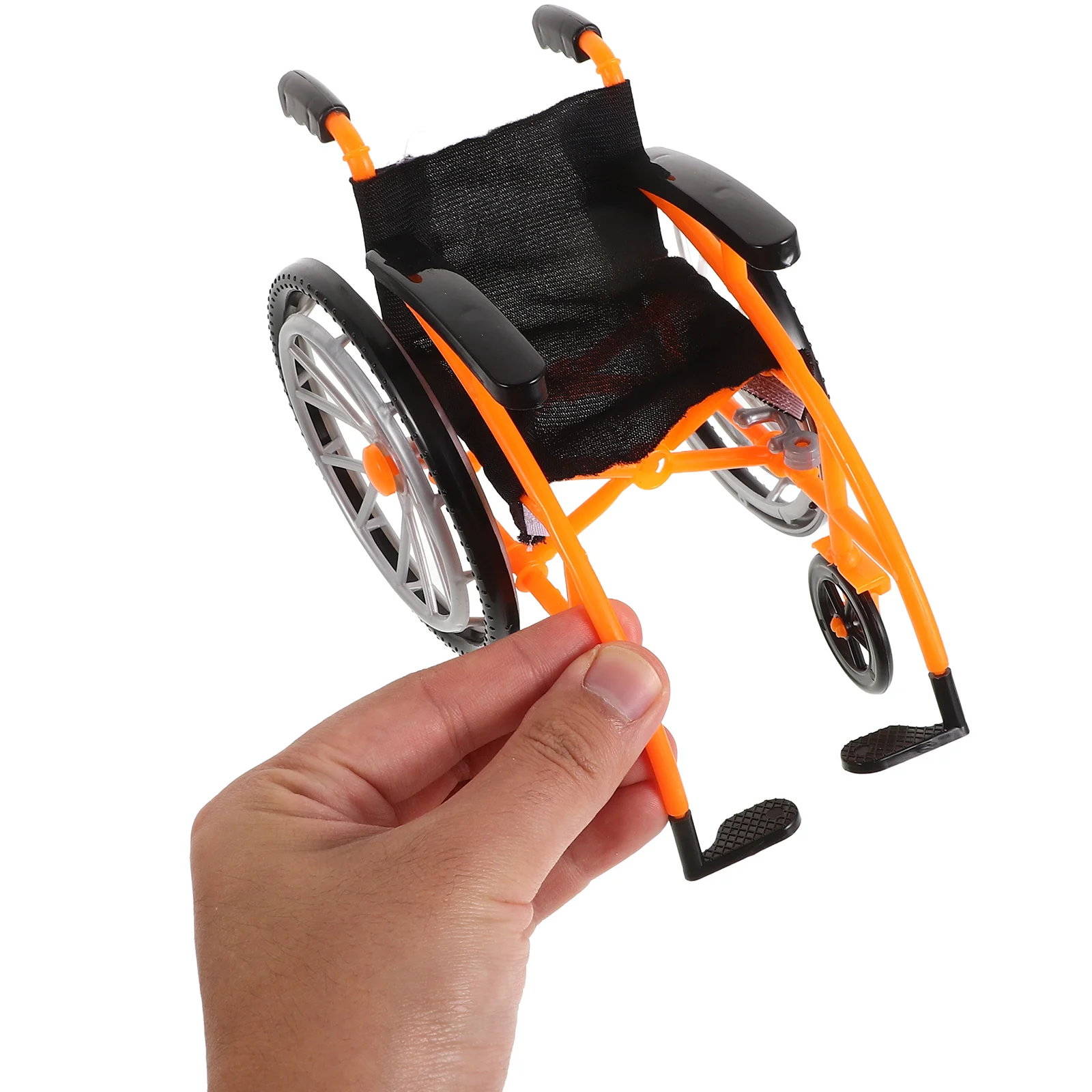 Mini silla delicada, silla de ruedas de juguete, casa de muñecas para niñas, accesorios médicos, decorar naranja