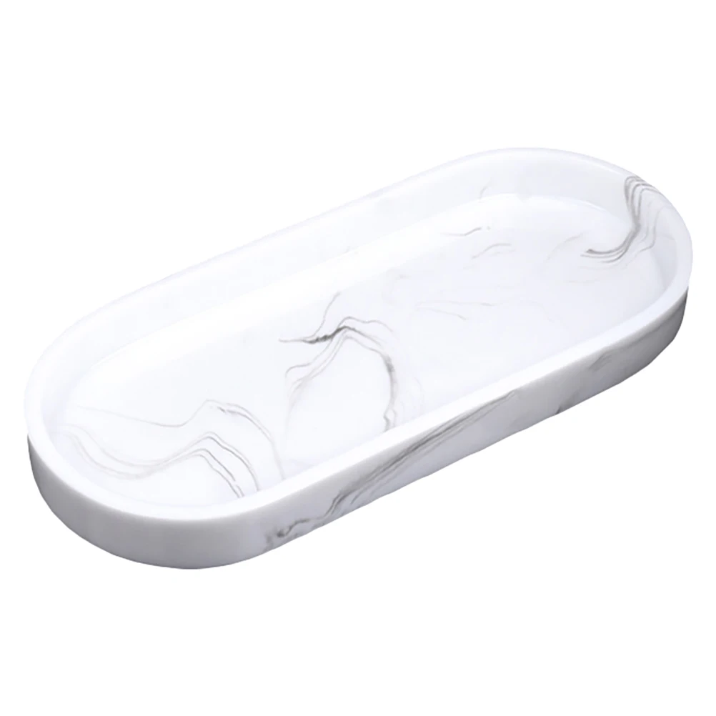 

Marble Texture Tray Resin Bathroom Trays Storage Jewelry Counter Nordic Small Rust Free Easy Clean Sturdy Ideal Bath