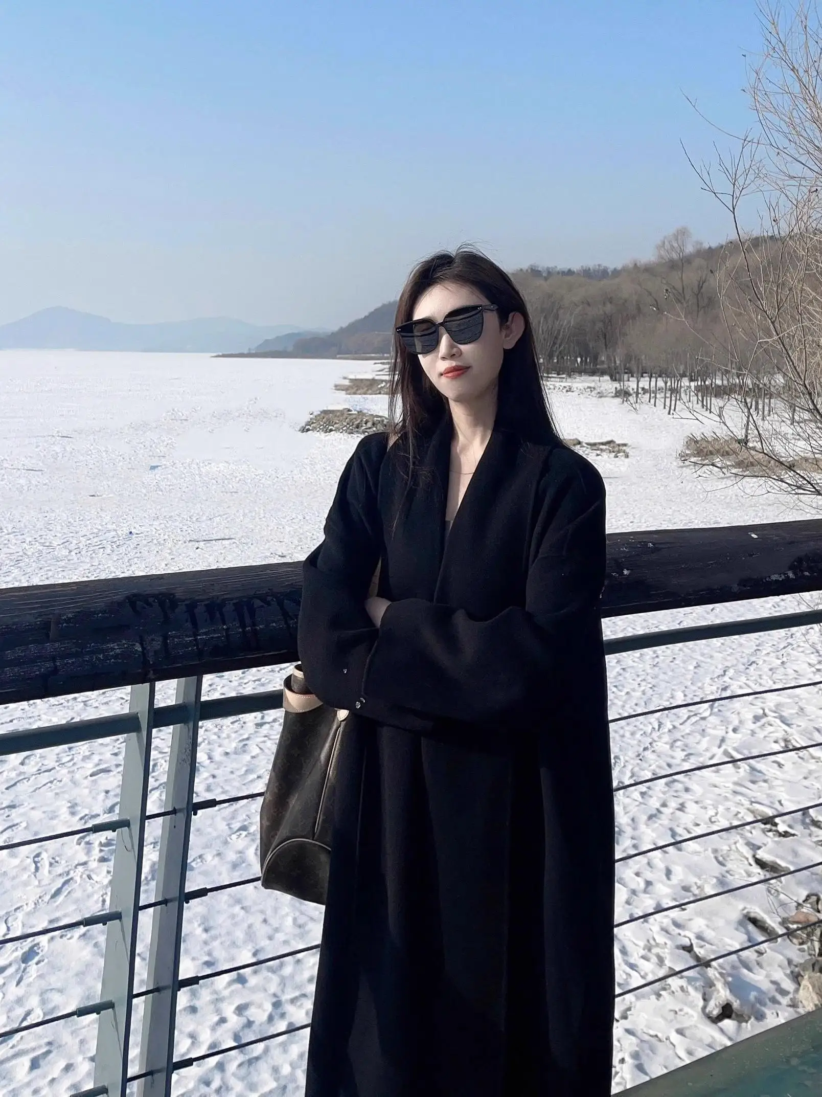 

Ele Double-Sided Camere Bla Coat Women's Hepburn Sle Winter New Arrival Woolen Jaet Small Size Faion Commute