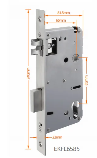 2585 2885 6085 6585 7085 mortise Wooden Steel sliding door Work with smart door lock  Lift up to lock Press down to unlock