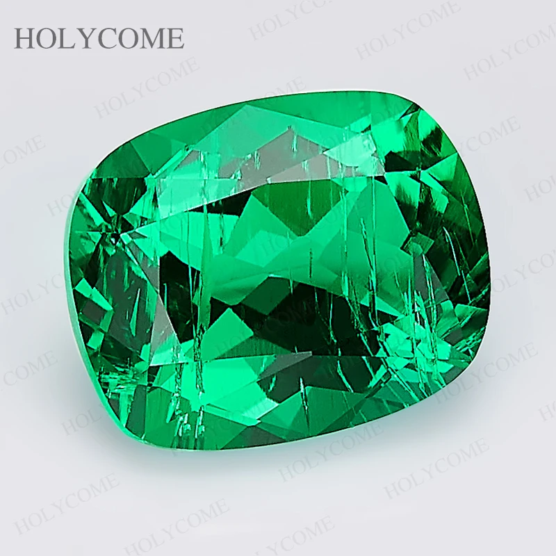 Lab Grown Columbia Emerald Elongate Cushion Cut Loose Gemstone Synthetic Diamond AGL Certificate Charms Beads For Jewelry Making