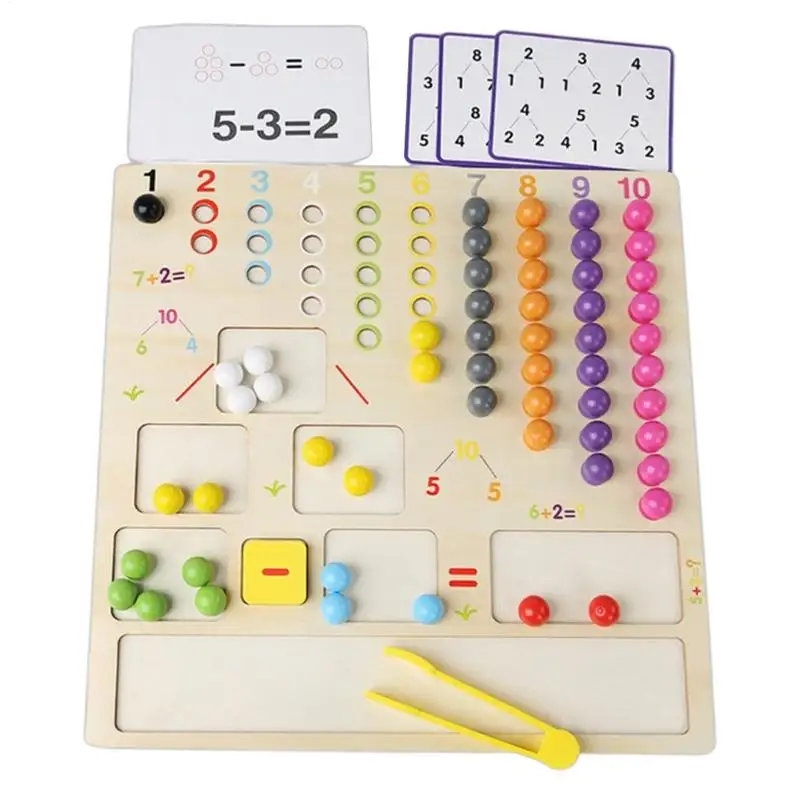 

Kids Montessori Wooden Toys Hands Brain Training Beads Toys Early Educational Puzzle Board Math Game